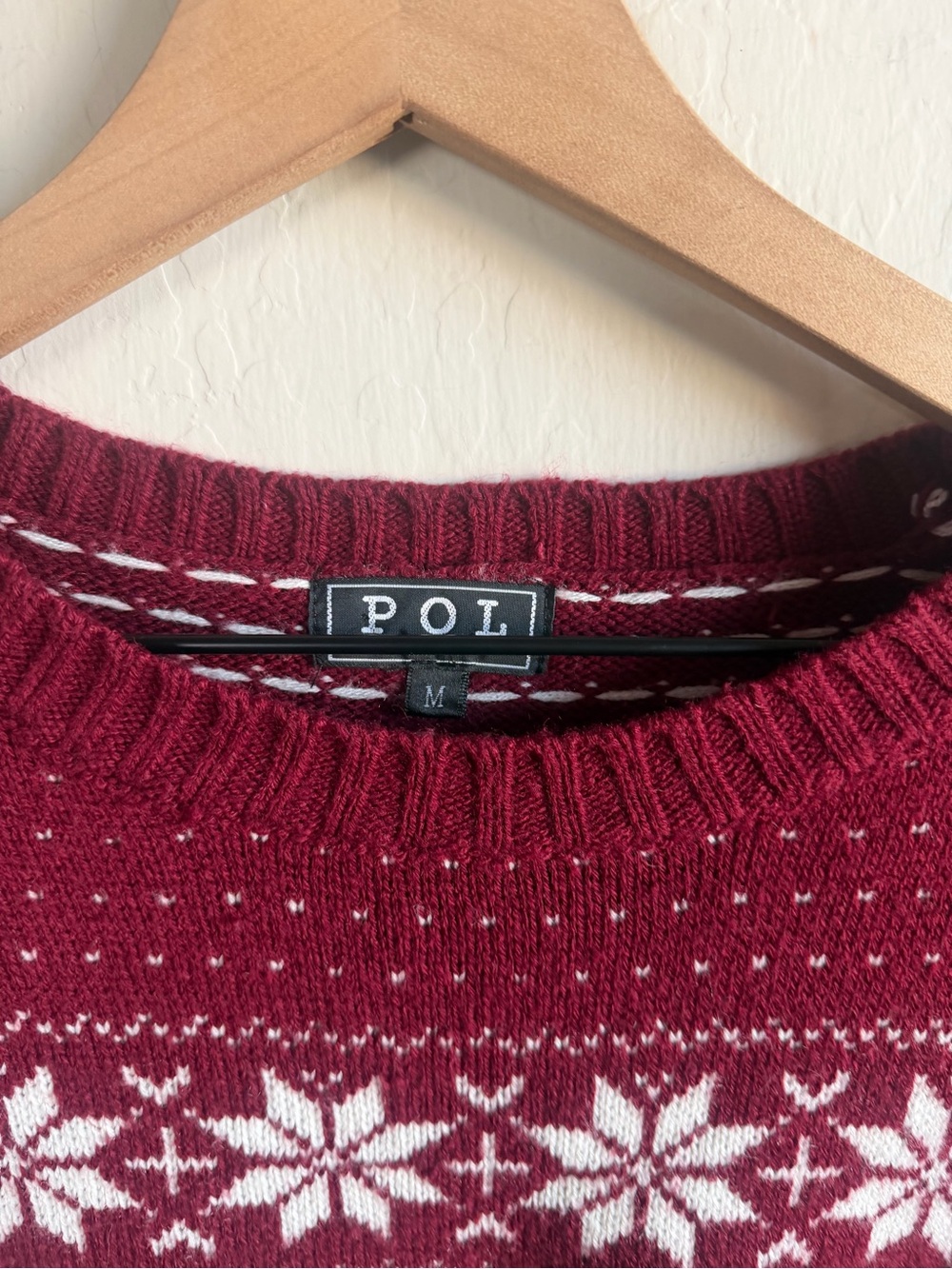 Burgundy Fair Isle Reindeer Sweater Women's Size M Holiday Party Grandpa - Picture 3 of 5